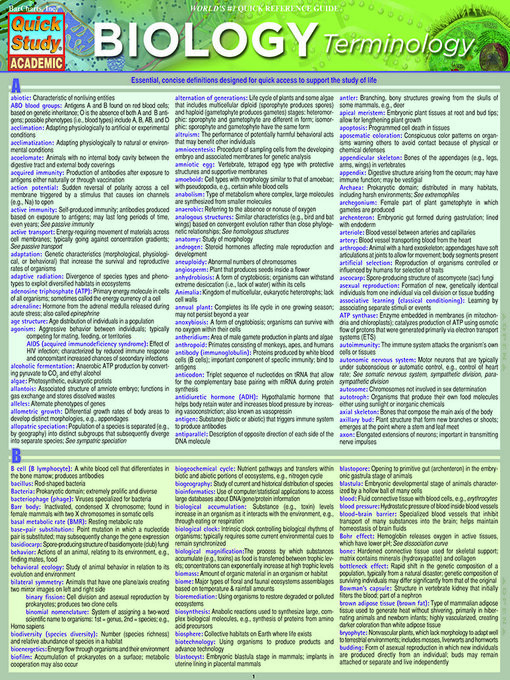 Cover image for Biology Terminology